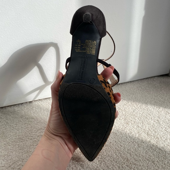 Leopard Print Pointed Toe Shoes with Strap Detail - Picture 4 of 4